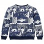 Quapi - Sweater Kenzio - AOP Dark Blue Photo Print